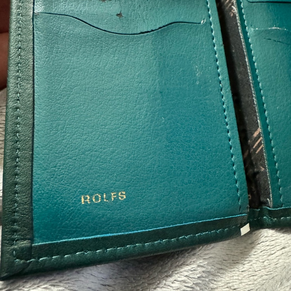 Vintage Rolfs Cowhide Wallet Dark Green Snap Close 12 Card Slots 2 bill Slots - Picture 6 of 11